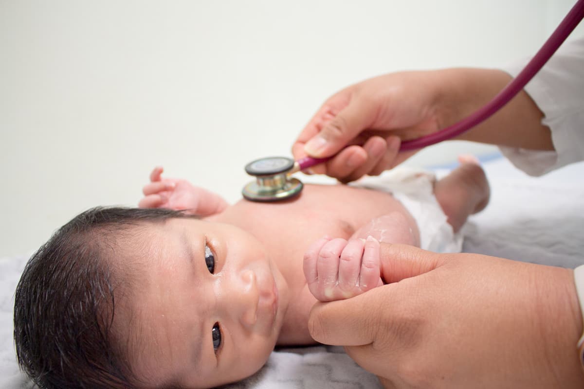 Baby at pediatric clinic